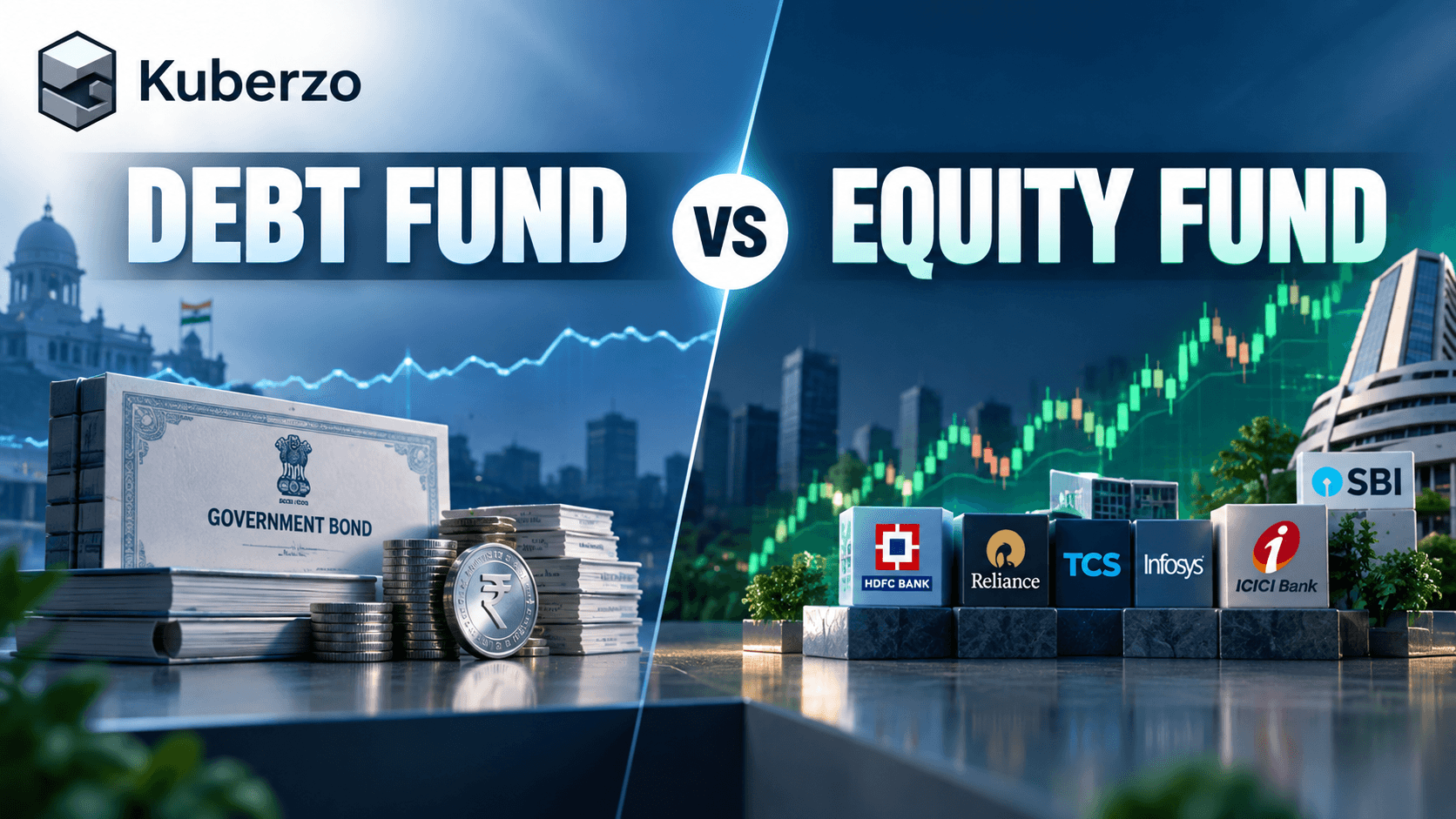 Debt fund vs equity fund decision tree based on investment goal and risk