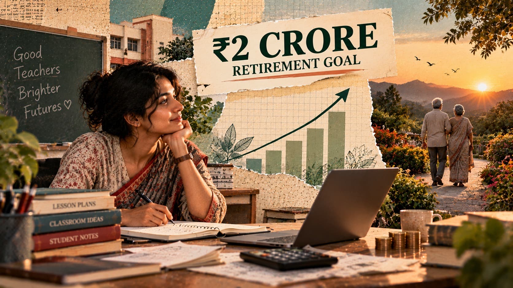 A teacher planning a long-term investment strategy to build a ₹2 crore retirement fund through monthly SIP contributions.