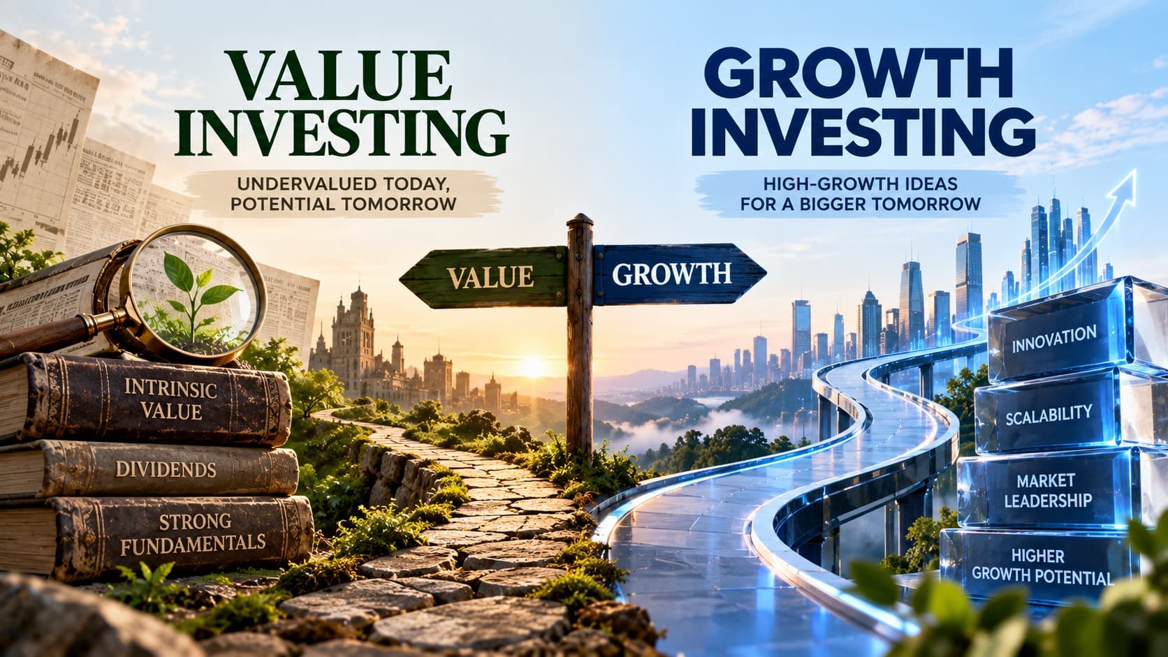 Value Investing vs Growth Investing: Intrinsic Value vs Future Growth Potential